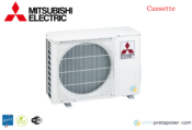 Climatiseur Cassette 600x600-MITSUBISHI-SLZ-M25FA2-SUZ-M25VA-Sous façade et télécommande comprise