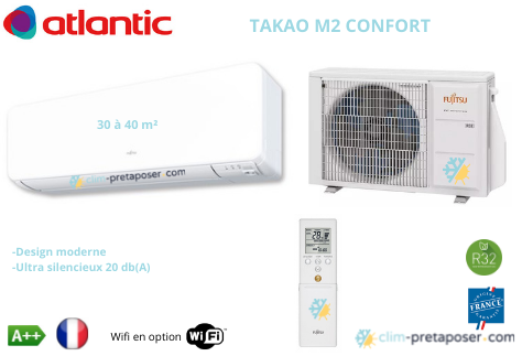 Climatisation ATLANTIC Gamme TAKAO LINE Confort Plus ASYG 12 KETAW-UI-AOYG 12 KET-UE