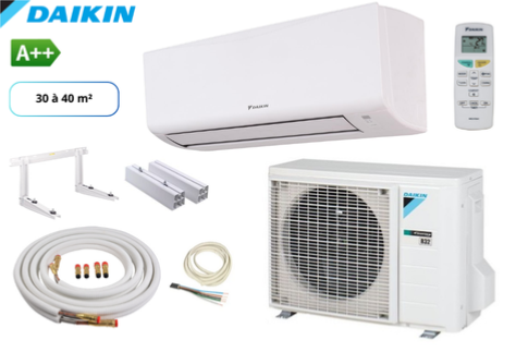 Pack complet clim prêt à poser mono split DAIKIN SENSIRA FTXF35E-RXF35E