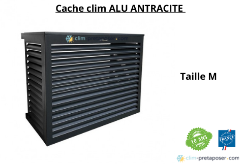 cache climatiseur prt  poser M, ALU ANTHRACITE, cache groupe extrieur