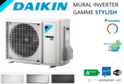 Climatisation réversible mono split DAIKIN FTXA42CW-RXA42B9-STYLISH-R32 Blanc