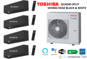 Climatisation réversible quadri split TOSHIBA SHORAI EDGE BLACK RAS-4M27G3AVG-E-4xRAS-B07G3KVSGB-E-