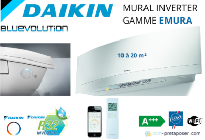 clim-Unité Intérieure DAIKIN Emura-FTXJ20MW