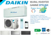 Climatisation réversible mono split DAIKIN FTXA42CW-RXA42B9-STYLISH-R32 Blanc